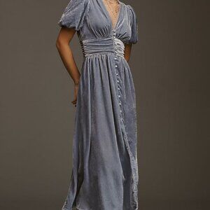 Anthropologie Katerina Button-Front Dress: velvet edition NWOT